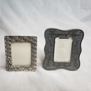 2 Vintage Mini Picture Frames Longaberger Horizons of Hope Holly Basket Weave